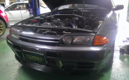 BNR32 セル交換　＆　パワステパイプ交換